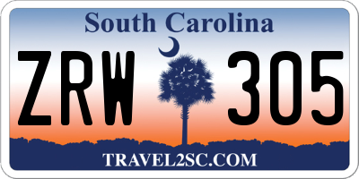 SC license plate ZRW305
