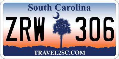 SC license plate ZRW306