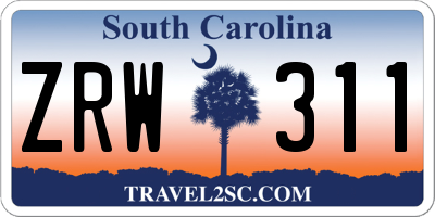 SC license plate ZRW311