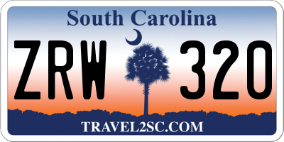 SC license plate ZRW320