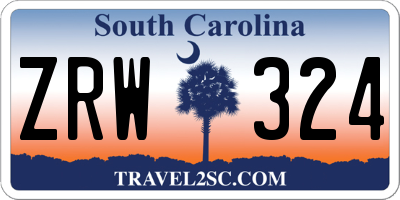 SC license plate ZRW324