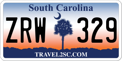 SC license plate ZRW329