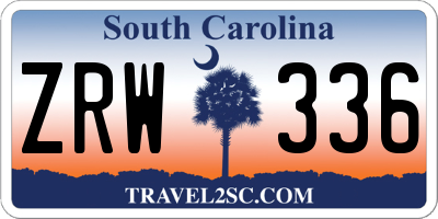SC license plate ZRW336
