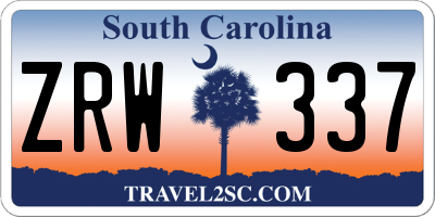 SC license plate ZRW337