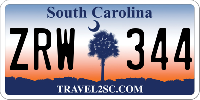 SC license plate ZRW344
