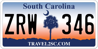 SC license plate ZRW346