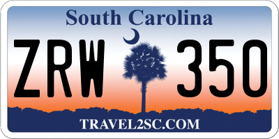 SC license plate ZRW350
