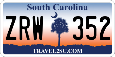 SC license plate ZRW352