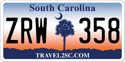 SC license plate ZRW358