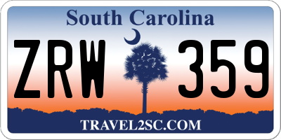 SC license plate ZRW359