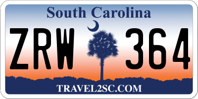 SC license plate ZRW364