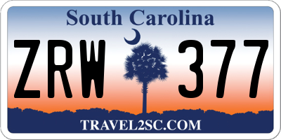 SC license plate ZRW377