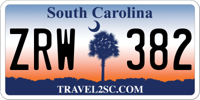 SC license plate ZRW382