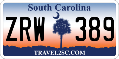 SC license plate ZRW389