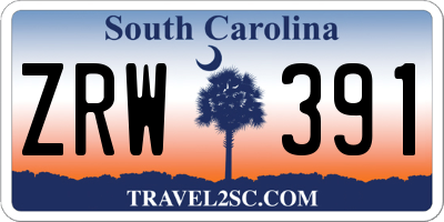 SC license plate ZRW391