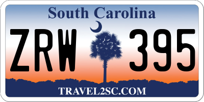 SC license plate ZRW395