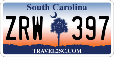 SC license plate ZRW397