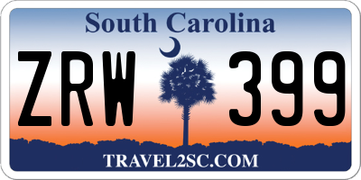 SC license plate ZRW399