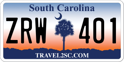 SC license plate ZRW401