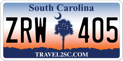 SC license plate ZRW405