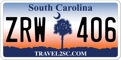 SC license plate ZRW406