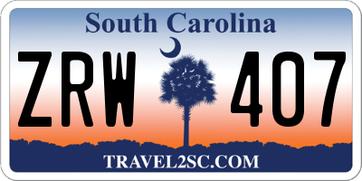 SC license plate ZRW407