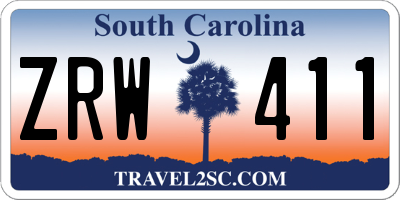 SC license plate ZRW411
