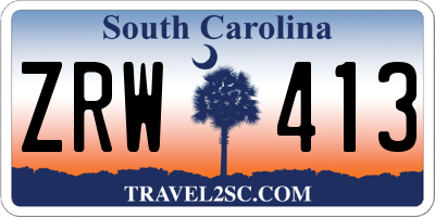 SC license plate ZRW413