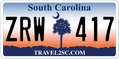 SC license plate ZRW417