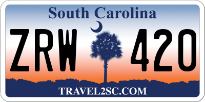 SC license plate ZRW420