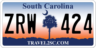 SC license plate ZRW424