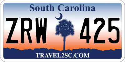 SC license plate ZRW425