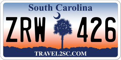 SC license plate ZRW426