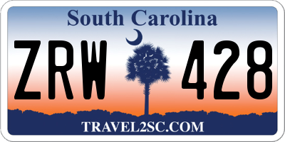 SC license plate ZRW428