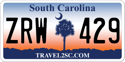 SC license plate ZRW429