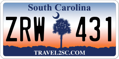 SC license plate ZRW431