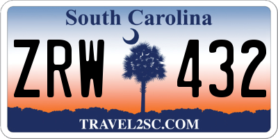 SC license plate ZRW432