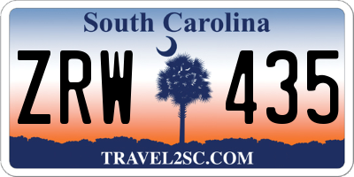 SC license plate ZRW435