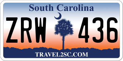 SC license plate ZRW436