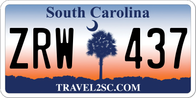 SC license plate ZRW437