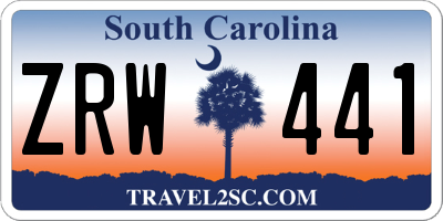 SC license plate ZRW441