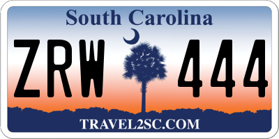 SC license plate ZRW444