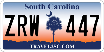 SC license plate ZRW447