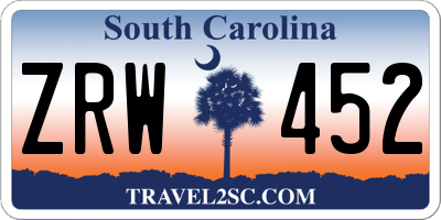 SC license plate ZRW452