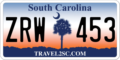 SC license plate ZRW453