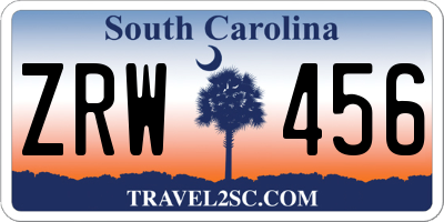 SC license plate ZRW456