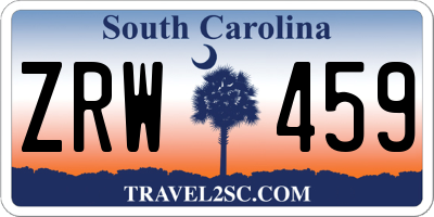 SC license plate ZRW459