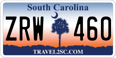SC license plate ZRW460