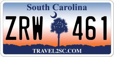 SC license plate ZRW461
