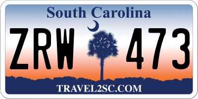 SC license plate ZRW473